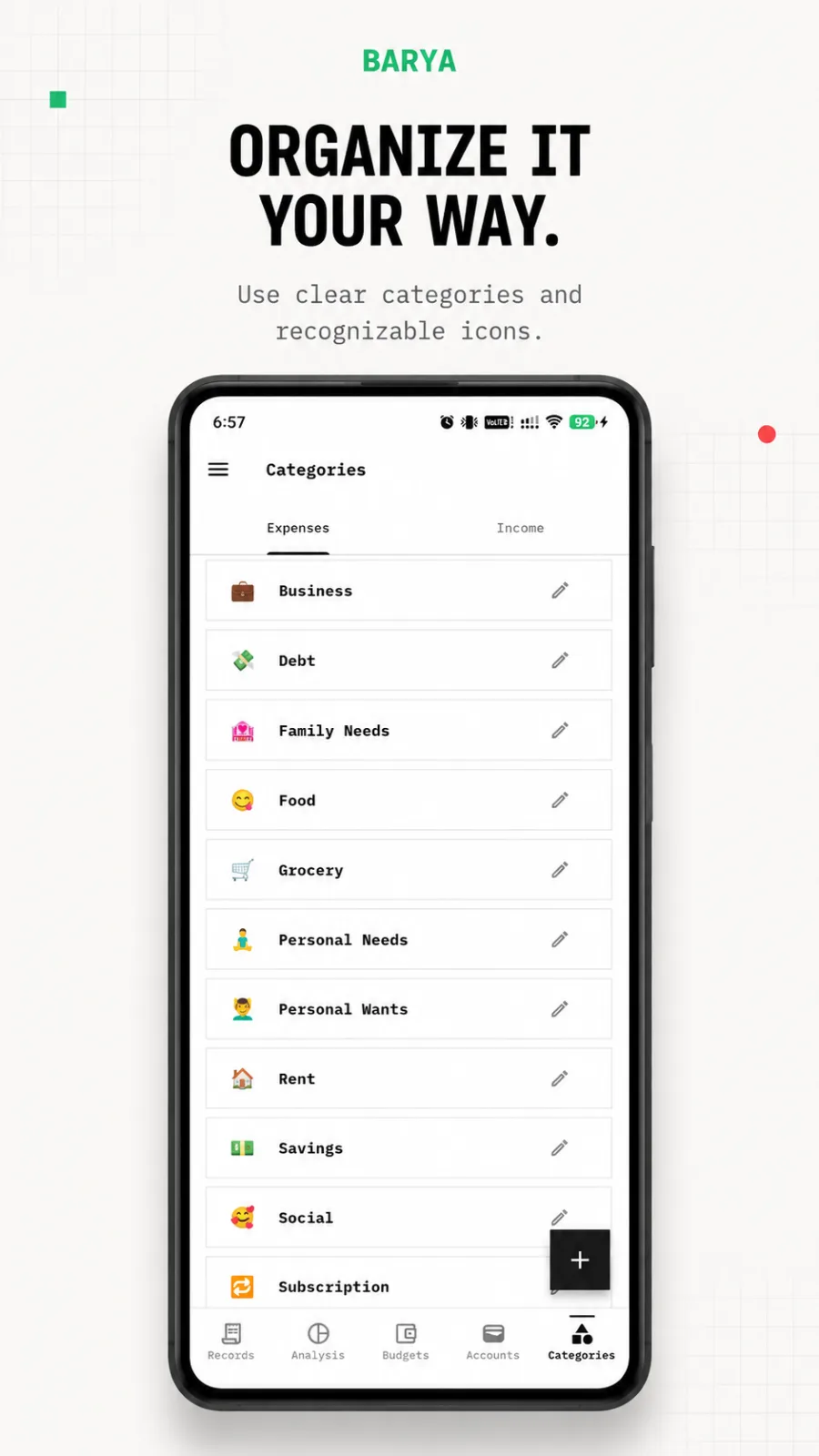 Barya — Personal Finance Tracker phone screenshot 2 of 4