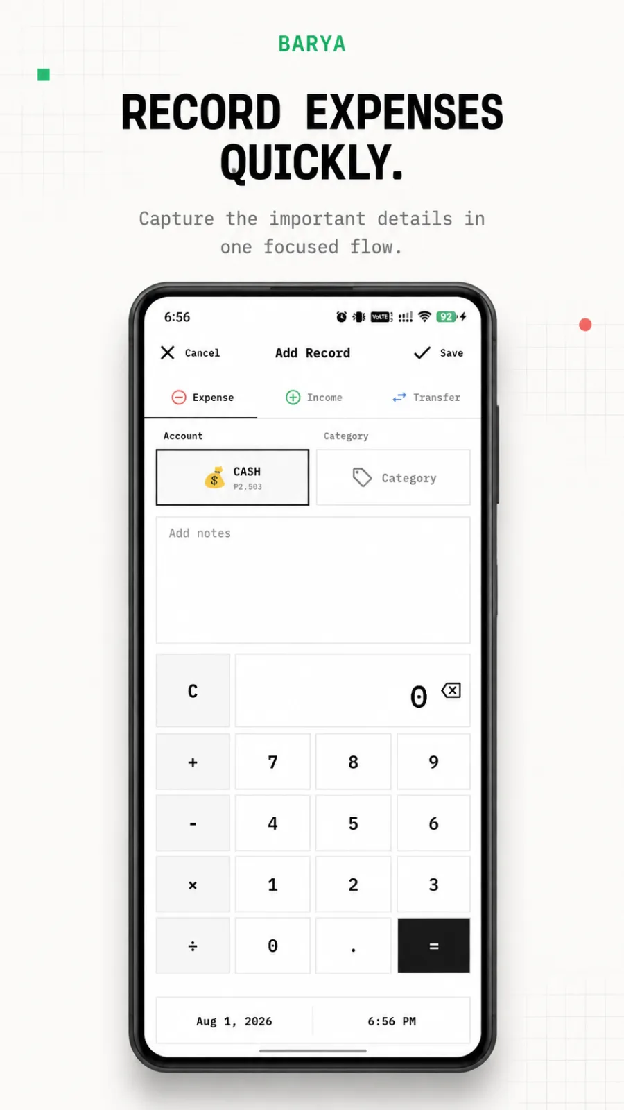 Barya — Personal Finance Tracker phone screenshot 3 of 4